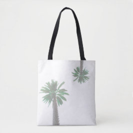 Bolsa Tote Tropical Verde-Palmeira Estilizada Pastel