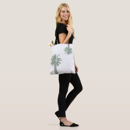 Bolsa Tote Tropical Verde-Palmeira Estilizada Pastel