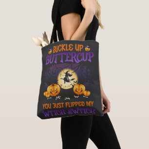 Bolsa Tote Troque a bruxa do Halloween pelo botão