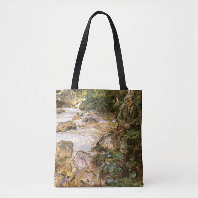 Bolsa Tote Trout Stream no Tirol de John Singer Sargent (Frente)