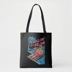 Bolsa Tote Trump engraçado relaxando como um criminoso Trump 