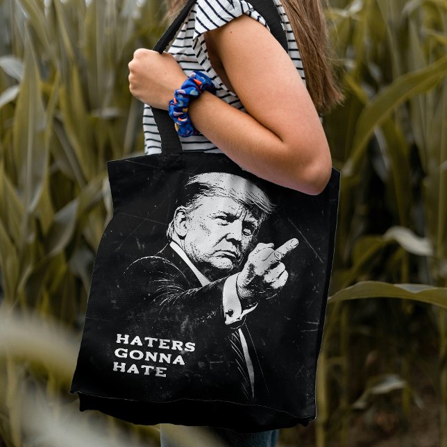 Bolsa Tote Trump Middle Finger 2026 Meme Funny (Criador carregado)