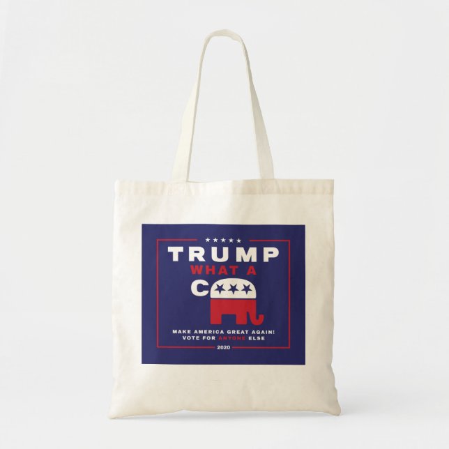 Bolsa Tote Trump. Que poster da campanha anti-tropete - C*** (Frente)