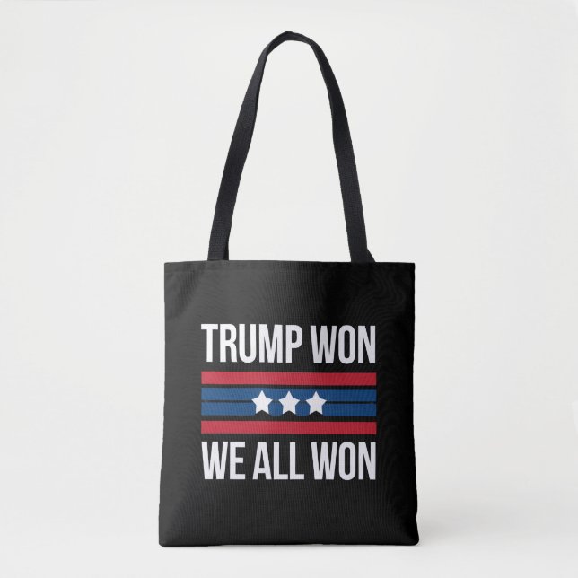 Bolsa Tote Trump Won Nós Todos Ganhamos 2024 EUA Flag Trump W (Frente)