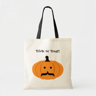 Bolsa Tote Truque de abóbora laranja personalizado ou tratame