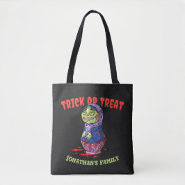 Bolsa Tote Truque de Boneca Zombie ou Trate o Halloween