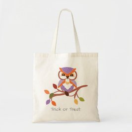 Bolsa Tote Truque de Coruja das Halloween ou Saco de Tratamen