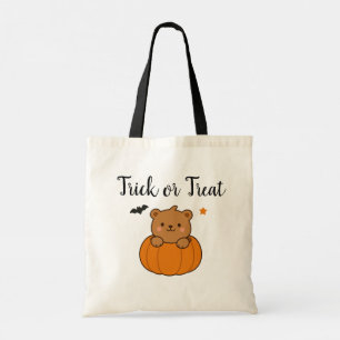 Bolsa Tote Truque de Dia das Bruxas ou Urso de Tratamento em