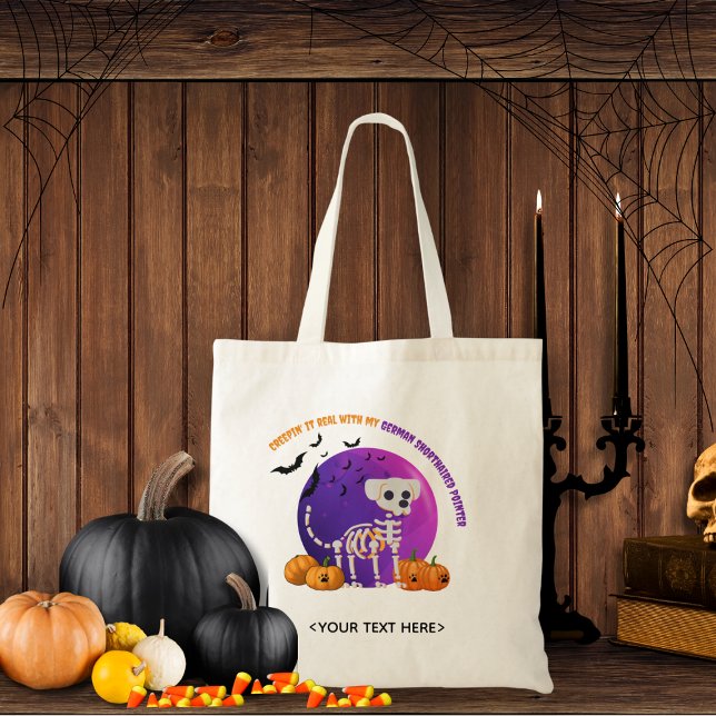 Bolsa Tote Truque de Doces do Halloween ou Trate a Banheira d (Trick or Treat OR show up to the Halloween party in style. Represent your favorite dog breed!!)