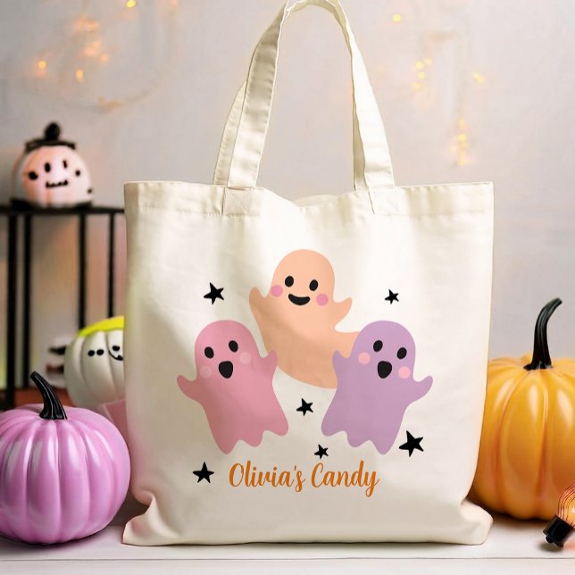 Bolsa Tote Truque de Doces do Halloween ou Trate Rapariga Per (Criador carregado)
