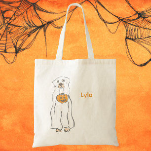 Bolsa Tote Truque de Fantasma do Cachorro Halloween ou tratam