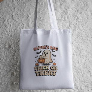 Bolsa Tote Truque de Fantasma Personalizado ou Travagem Retro