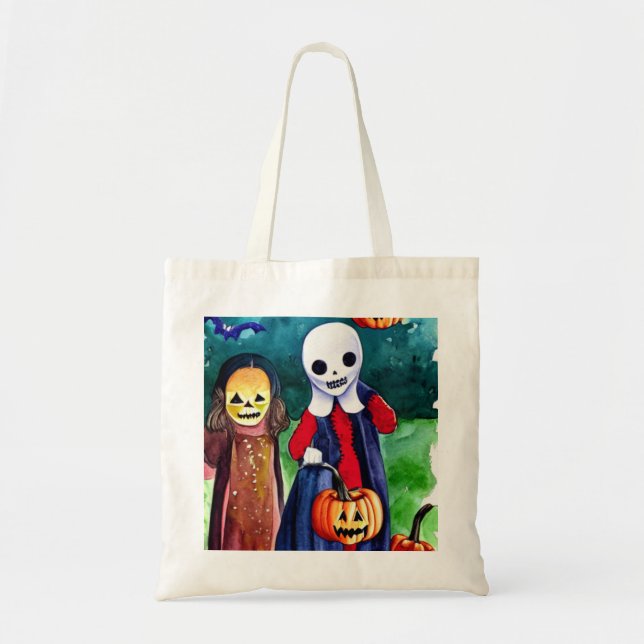 Bolsa Tote Truque de Halloween ou Carretéis Tote Bag (Frente)