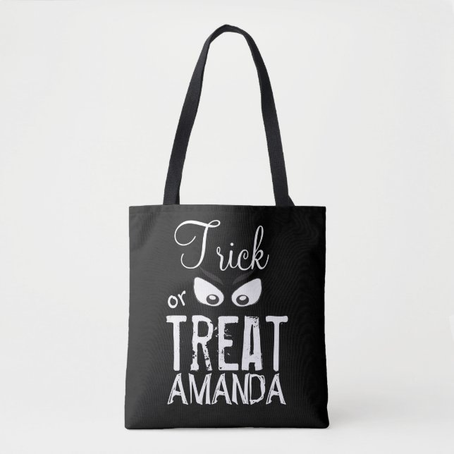 Bolsa Tote Truque De Halloween Ou Tratar Olhos Fantasmas Simp (Frente)
