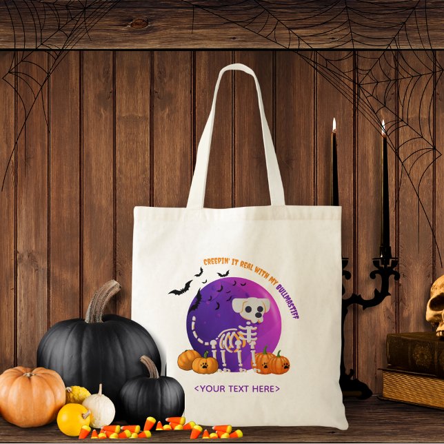 Bolsa Tote Truque de Halloween ou Trate o Saco de Tote de Doc (Trick or Treat OR show up to the Halloween party in style. Represent your favorite dog breed!!)