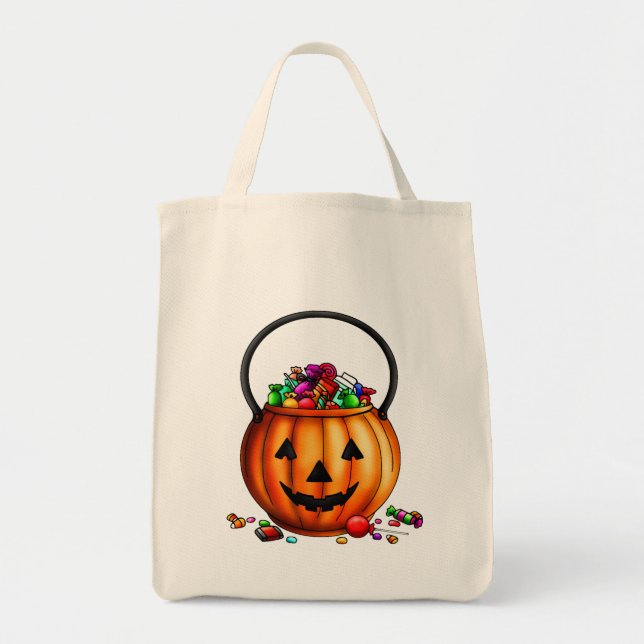 Bolsa Tote Truque de Halloween ou Trate Tote Bag (Frente)
