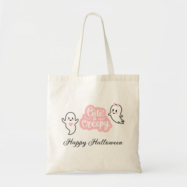 Bolsa Tote Truque de Halloween ou Trate Tote Bag (Frente)