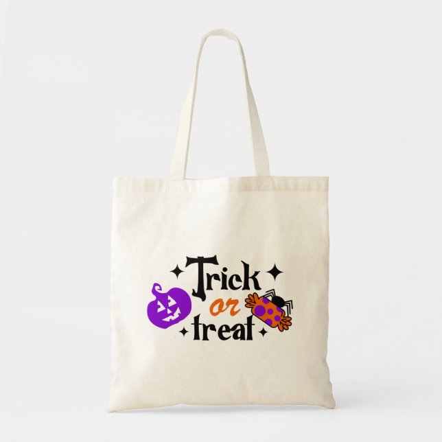 Bolsa Tote Truque de Halloween ou Trate Tote Bag (Frente)