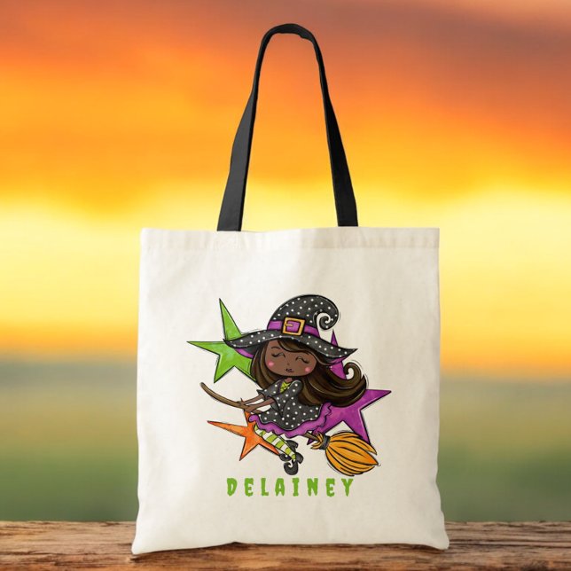 Bolsa Tote Truque de Halloween Personalizado ou Tratar Estrel (Criador carregado)