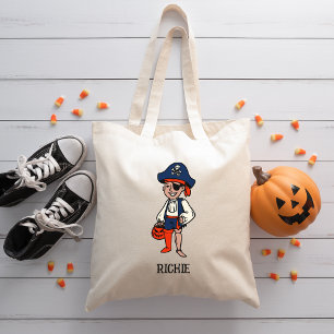 Bolsa Tote Truque de Pirata de Menino Bonito do Halloween ou