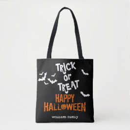 Bolsa Tote Truque ou Tratado de Tipografia Feliz Halloween