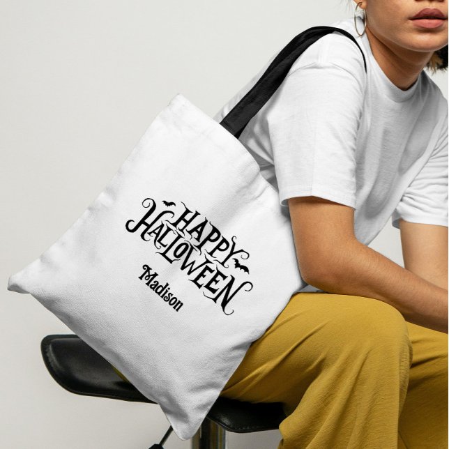 Bolsa Tote Truque Ou Tratado Feliz De Halloween Personalizado (Happy Halloween Tote Bag)