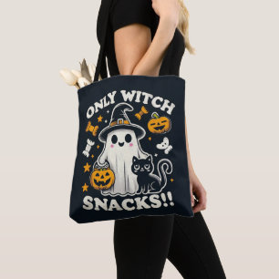 Bolsa Tote Truque ou tratamento - Apenas snacks de bruxa