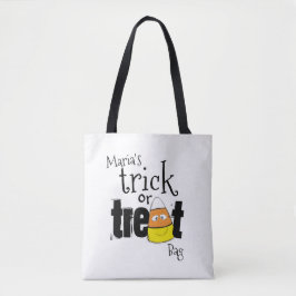 Bolsa Tote Truque ou tratamento de baleia doce de halloween
