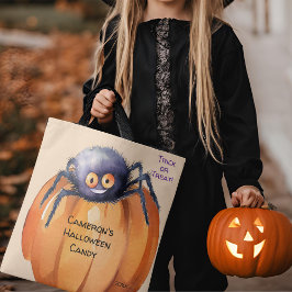 Bolsa Tote Truque ou tratamento de doce de Halloween de aranh