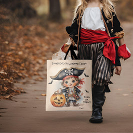 Bolsa Tote Truque ou Tratamento de Doces de Halloween Pirata