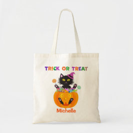 Bolsa Tote Truque Ou Tratamento De Gatos Halloween