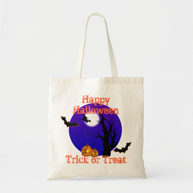 Bolsa Tote truque ou tratamento de halloween (Frente)