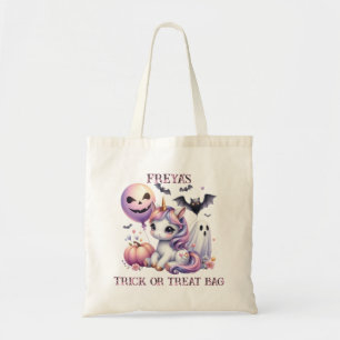 Bolsa Tote Truque ou Tratamento de Halloween de Unicórnio Bon