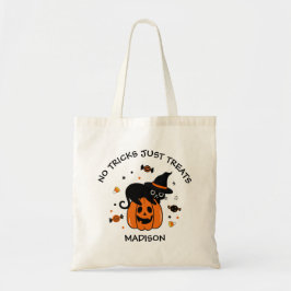 Bolsa Tote Truque ou Tratamento de Halloween Negro E Laranja 