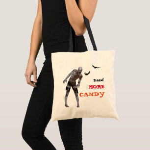 Bolsa Tote Truque ou Tratamento de Zombie Assustador no Hallo