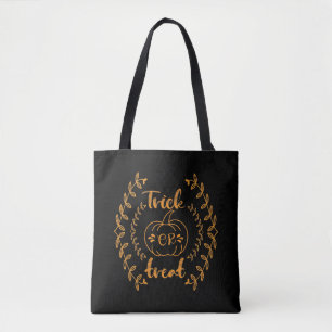 Bolsa Tote Truque ou tratamento no quadro das plantas