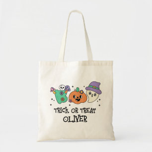 Bolsa Tote Truque ou tratamento personalizado de aboborinhas 