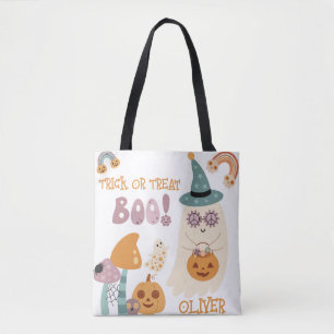 Bolsa Tote Truque ou tratamento personalizado de aboborinhas 