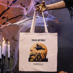 Bolsa Tote Truque ou tratamento personalizado de bruxas de Ha