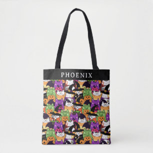 Bolsa Tote Truque ou tratamento personalizado de fantasia de