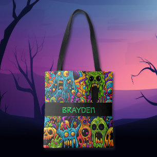 Bolsa Tote Truque ou tratamento personalizado do Dia das Brux