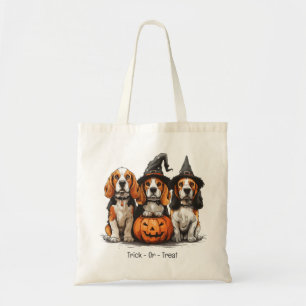 Bolsa Tote Truque Ou Tratar Cães De Beagle Halloween