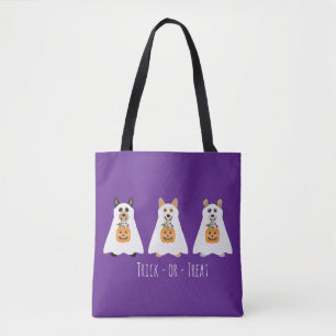 Bolsa Tote Truque Ou Tratar Cães Fantasmas De Corgi Halloween