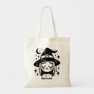 Bolsa Tote Truque ou trato - bruxa fofa