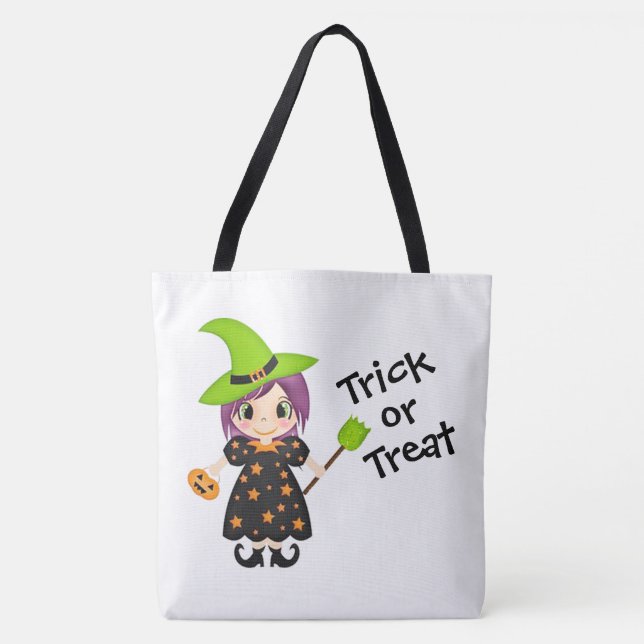 Bolsa Tote Truque ou trato de bruxa (Frente)