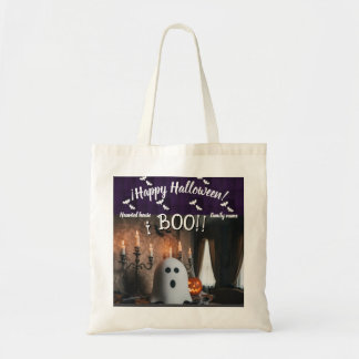 Bolsa Tote truque ou trato, nome, halloween personalizado, bo