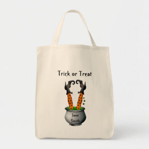 Bolsa Tote Truque ou travessura de mala de bruxa fofa fofa fo