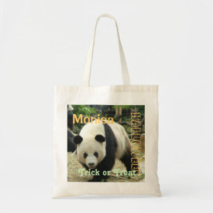 Bolsa Tote Truque ou travessura gigante do Panda halloween