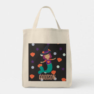 Bolsa Tote Truque Personalizado ou Tratar Bruxa da Sereia