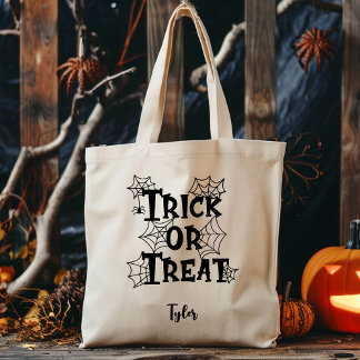 Bolsa Tote Truque Personalizado ou Tratar Crianças de Dia das